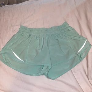 mint green lululemon hotty hot shorts